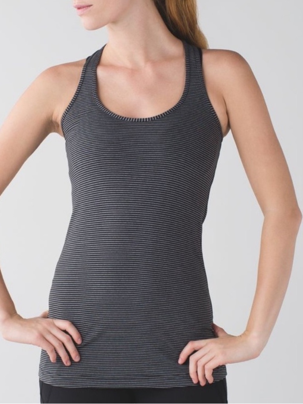 EUC Women’s Lululemon Mini Pop Stripe Black  Cool Racerback Tank Top- Size 6